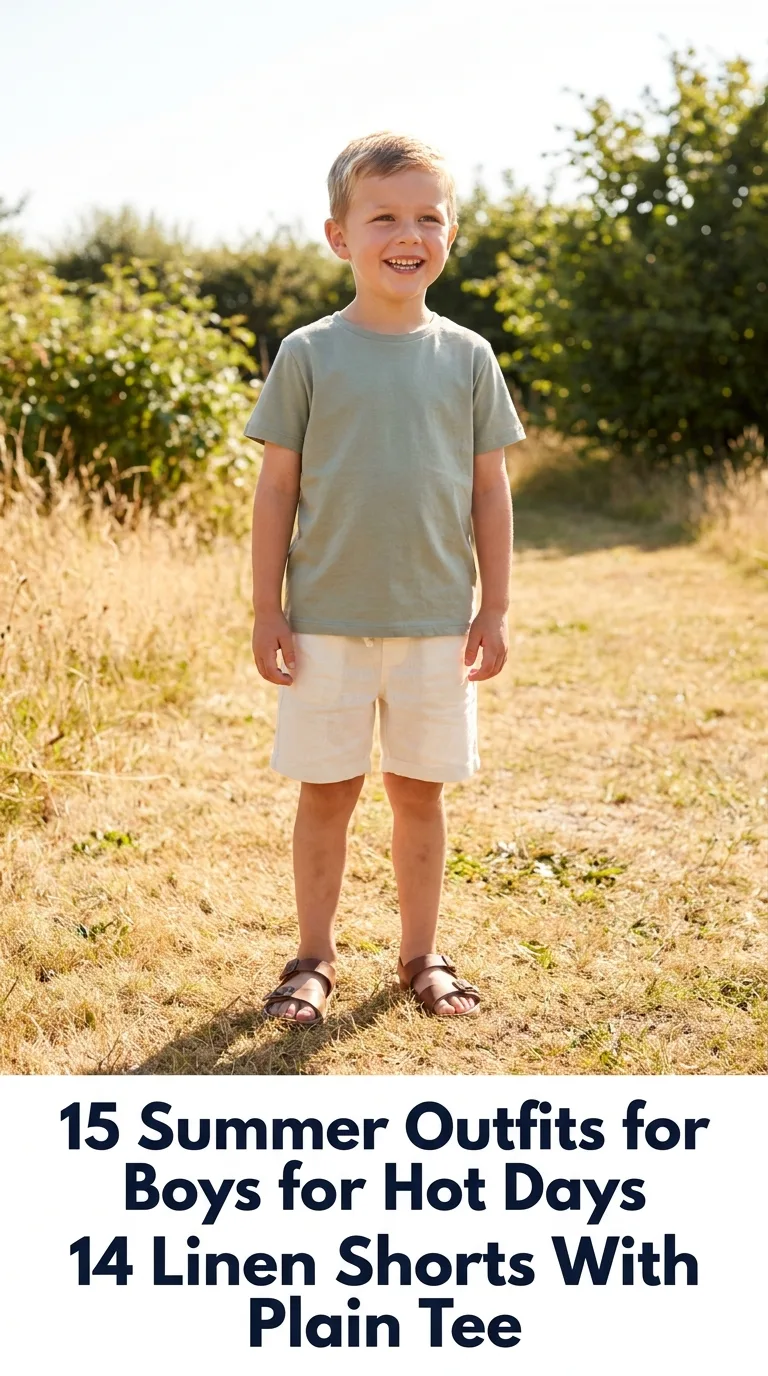 Boy wearing summer outfit