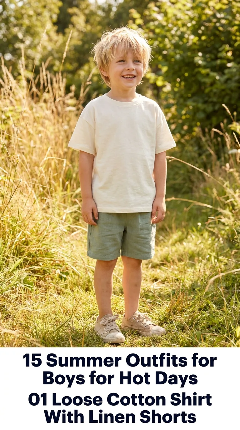 Boy wearing summer outfit