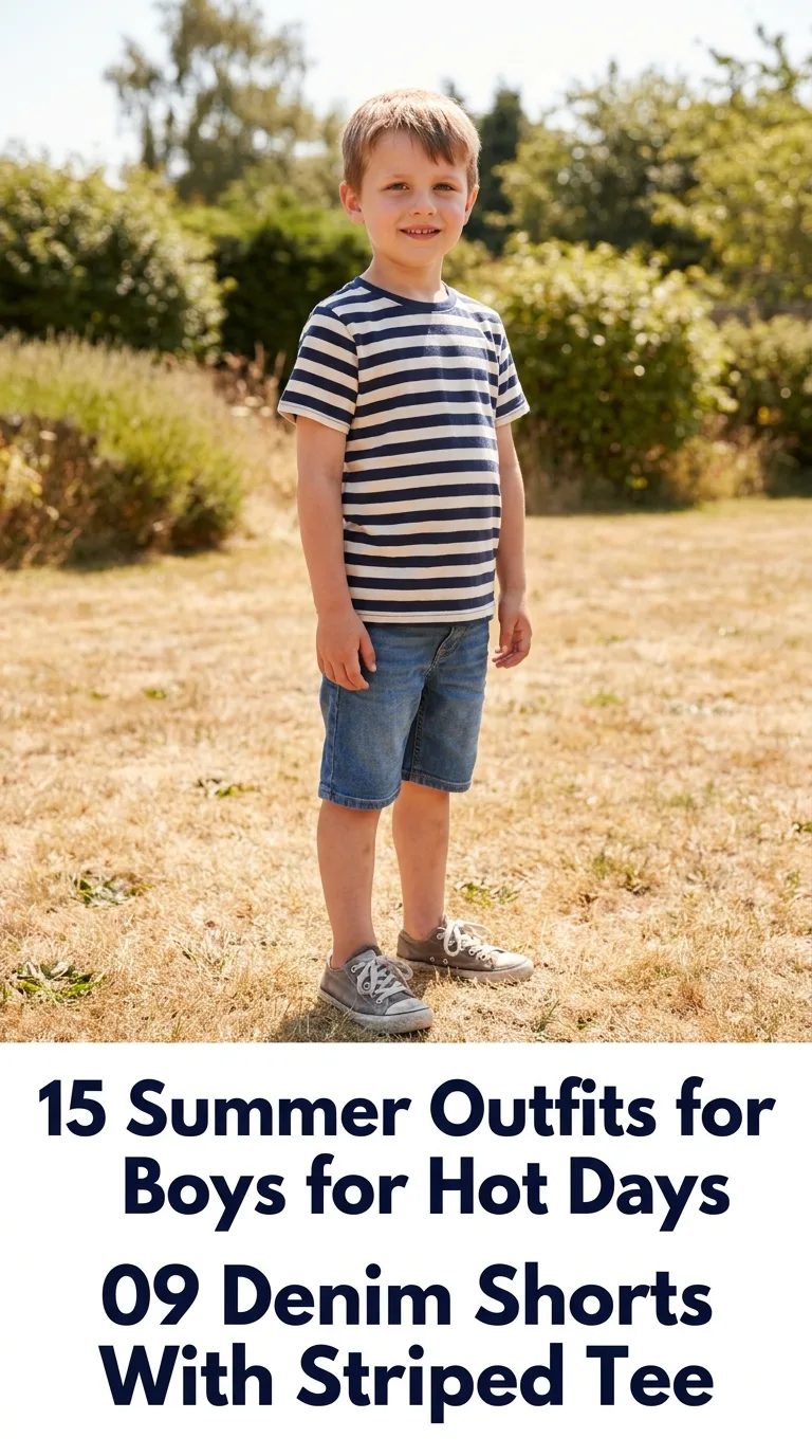 Boy wearing summer outfit
