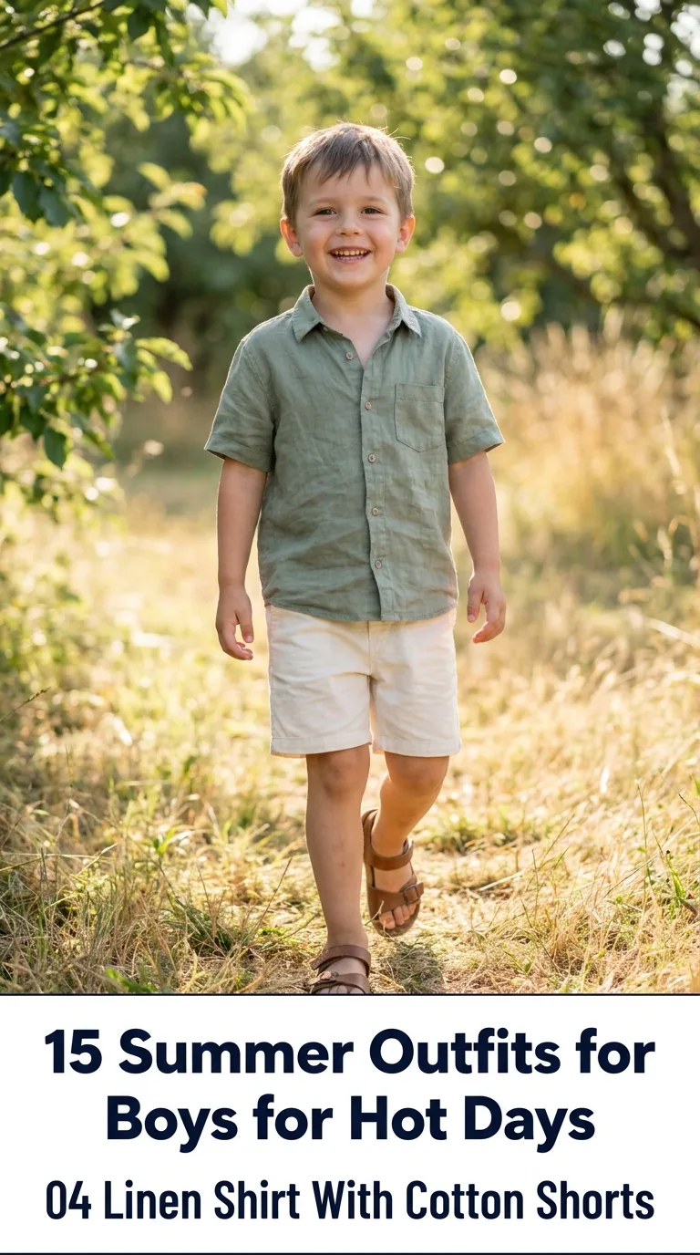 Boy wearing summer outfit