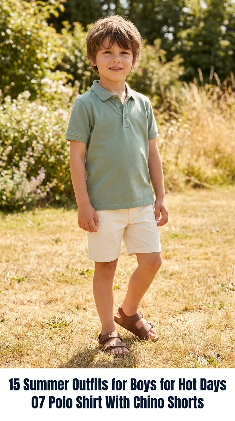 Boy wearing summer outfit