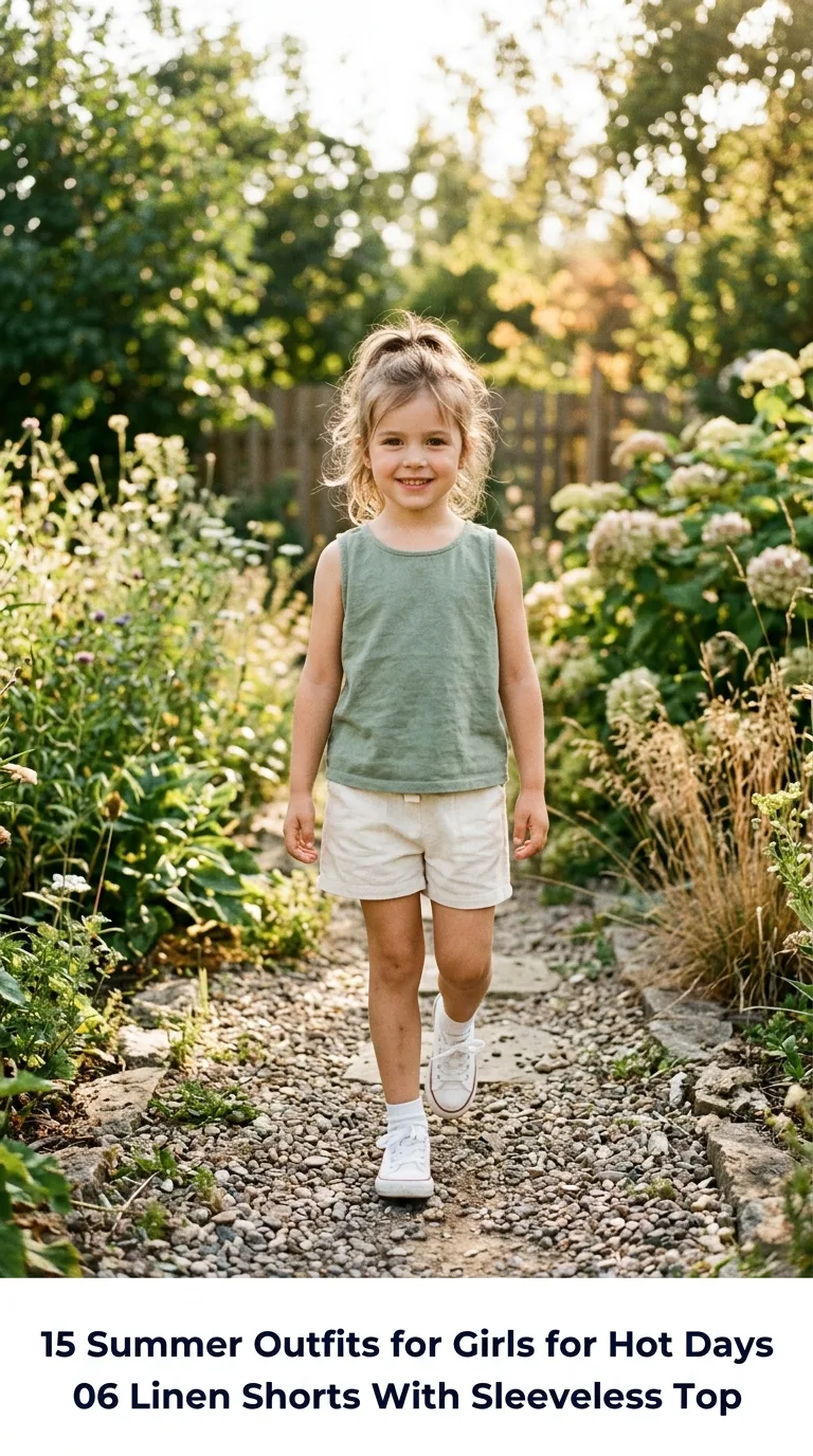 Child wearing summer outfit outd…
