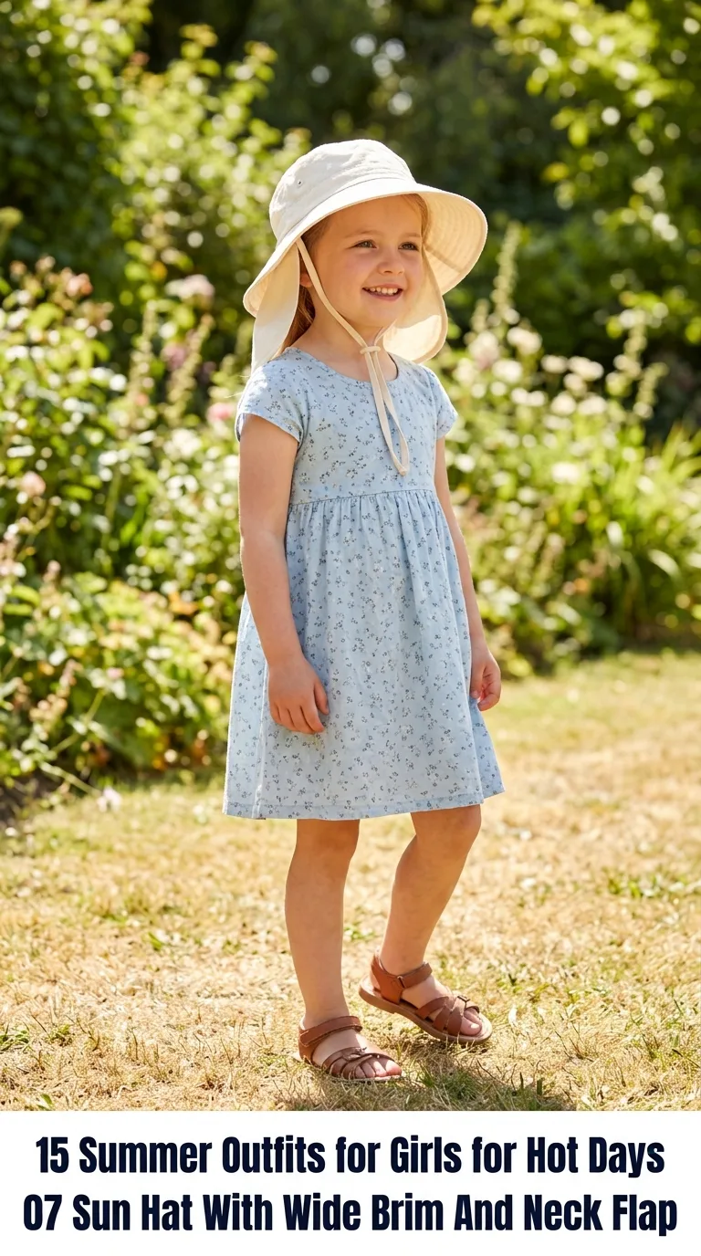 Girl wearing sun hat outdoors
