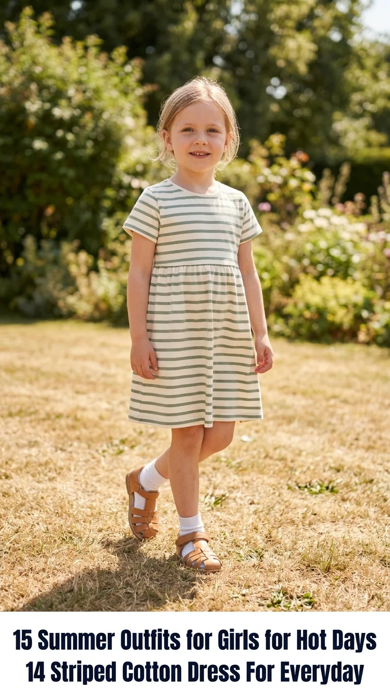 Girl wearing striped dress