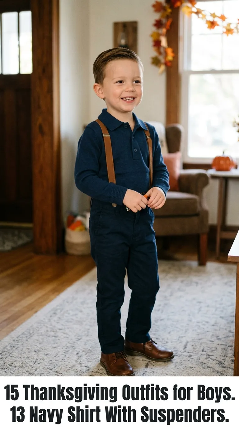 Boy wearing Thanksgiving outfit
