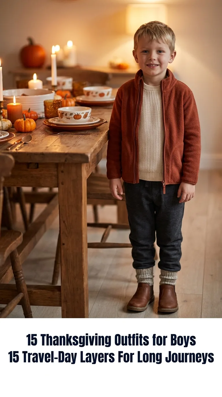 Boy standing near Thanksgiving t…