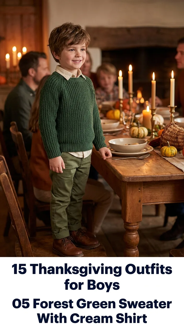Boy wearing Thanksgiving sweater