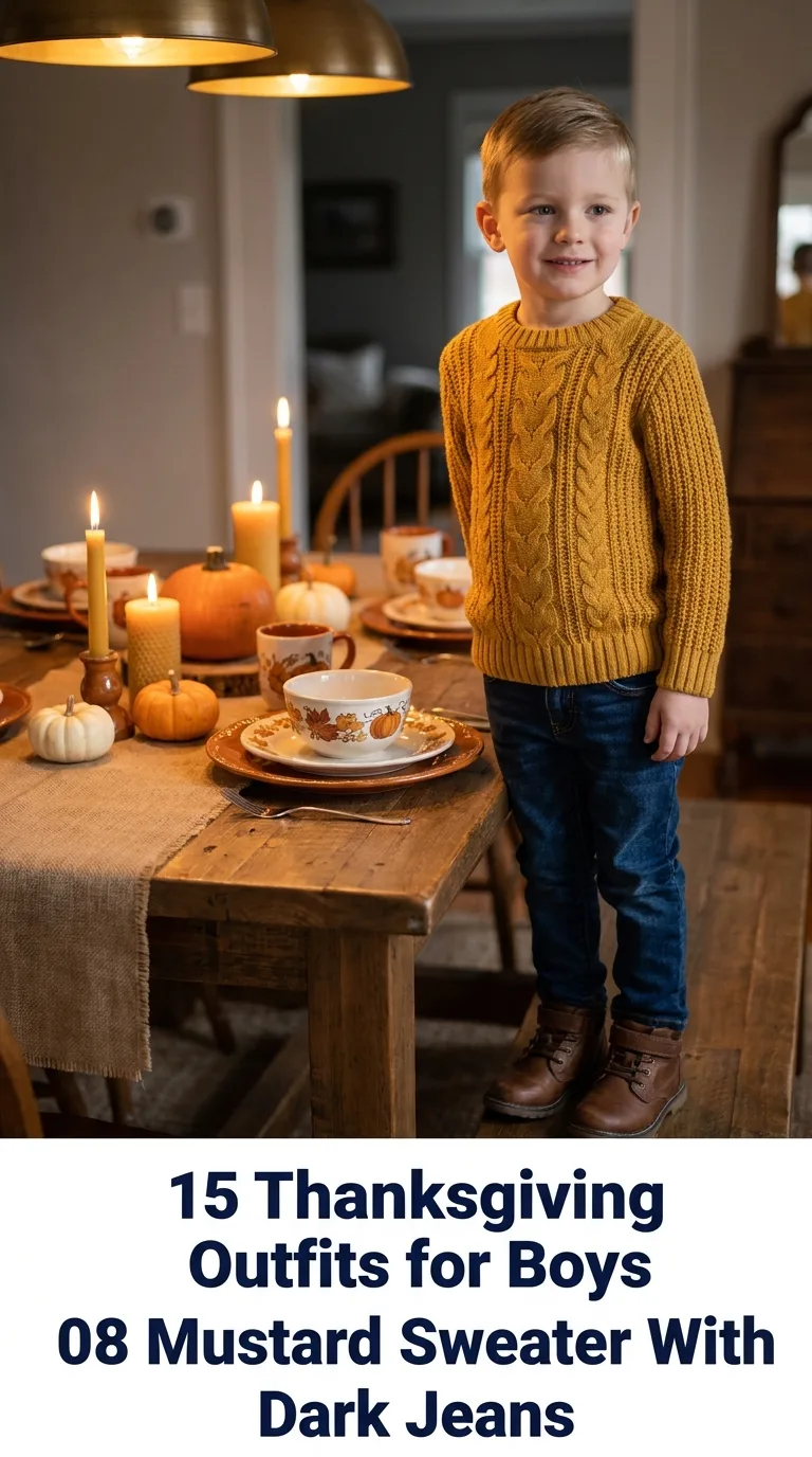 Boy wearing Thanksgiving outfit