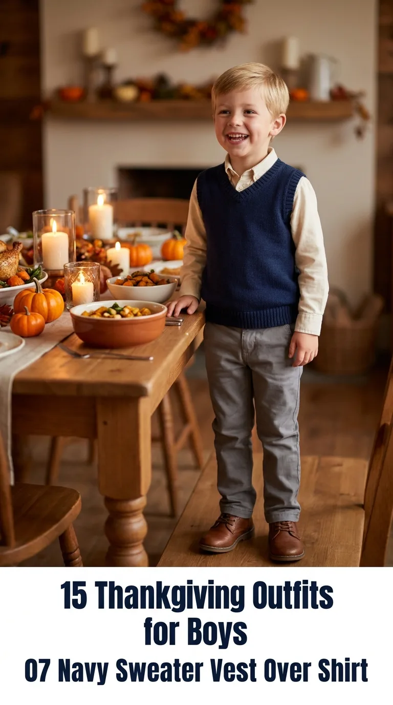 Boy wearing Thanksgiving outfit