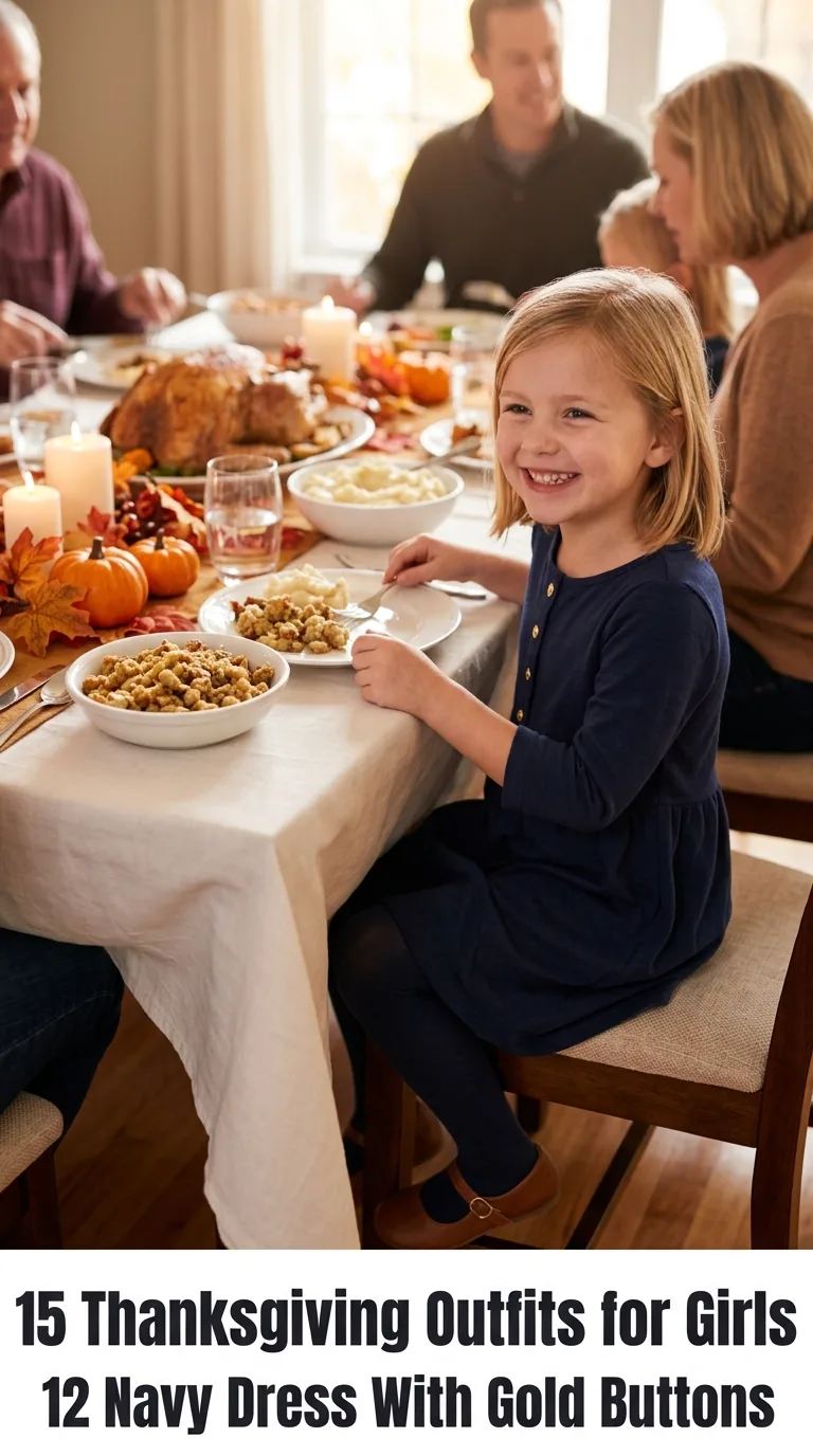 Girl smiling at Thanksgiving table