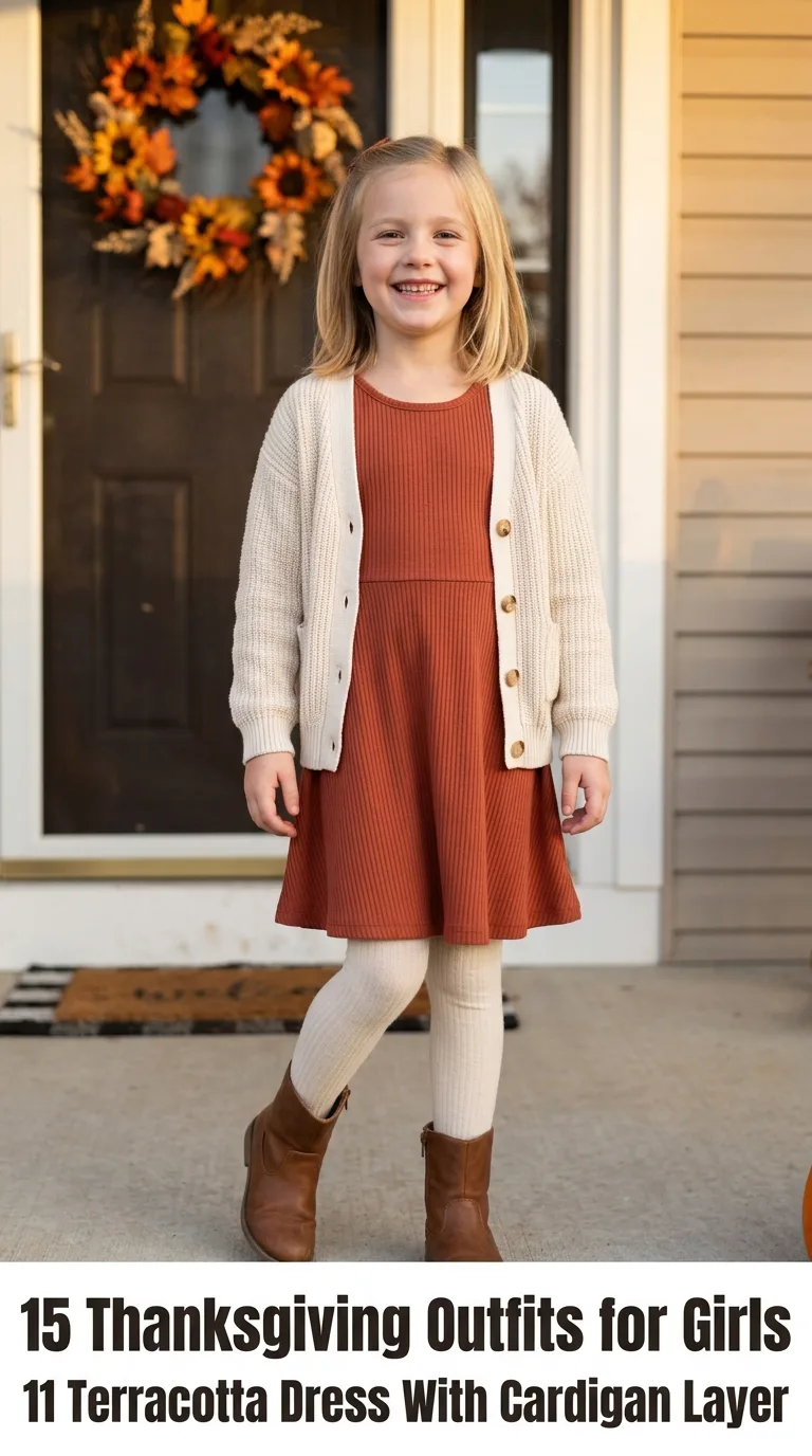 Girl wearing Thanksgiving outfit