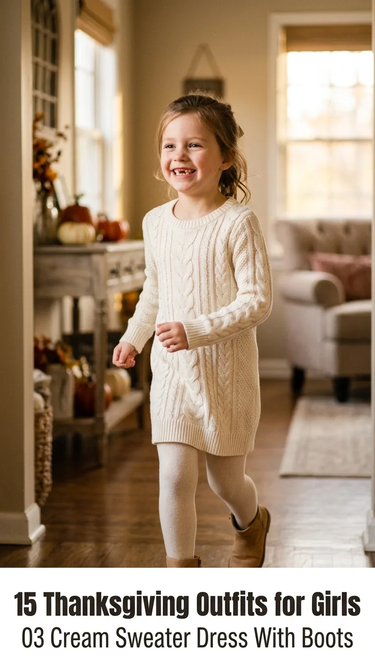 Girl wearing sweater dress