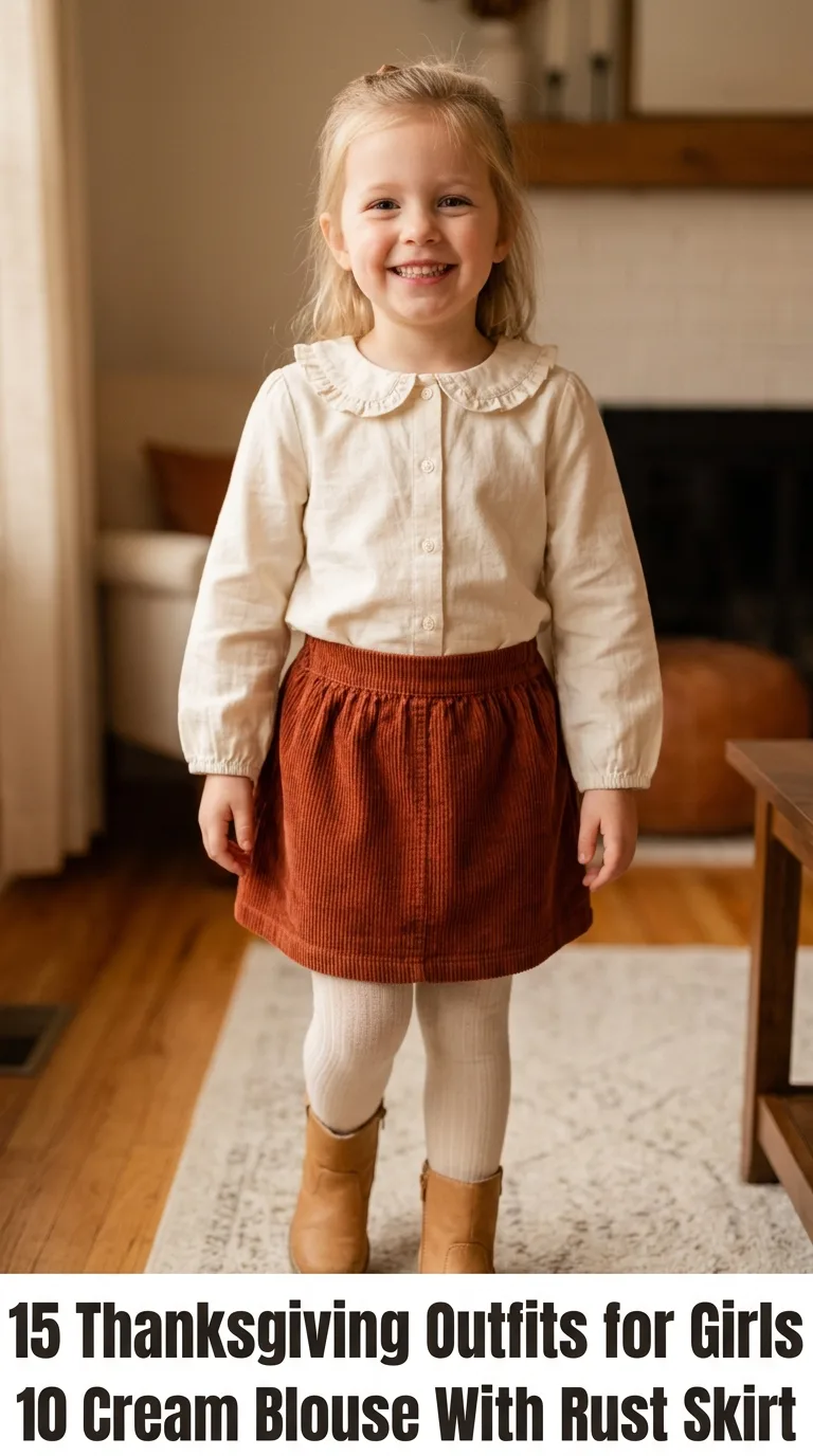 Girl wearing Thanksgiving outfit