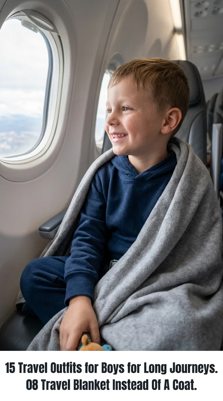 Boy traveling in airplane