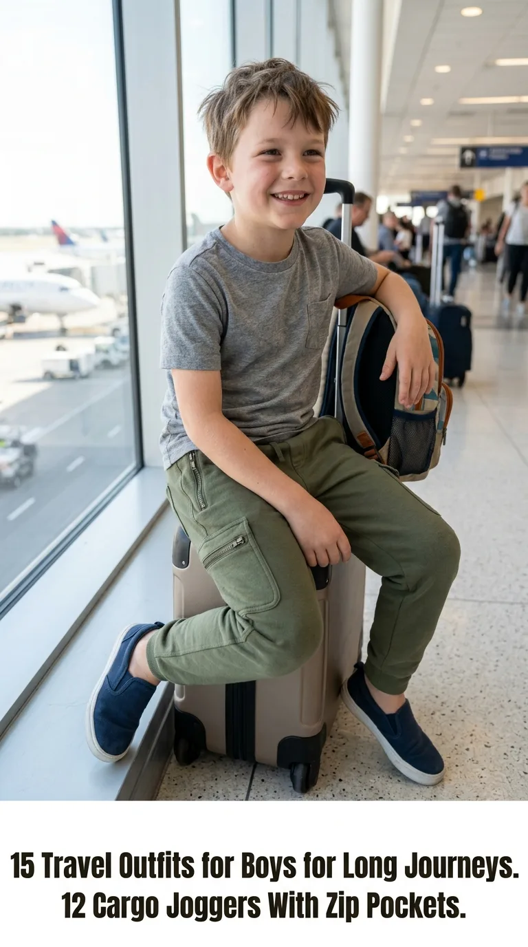 Boy wearing cargo joggers