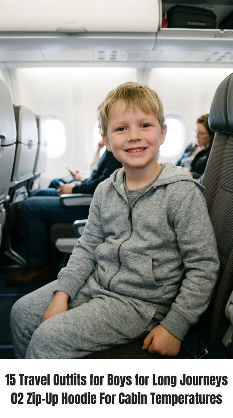 Boy wearing zip up hoodie