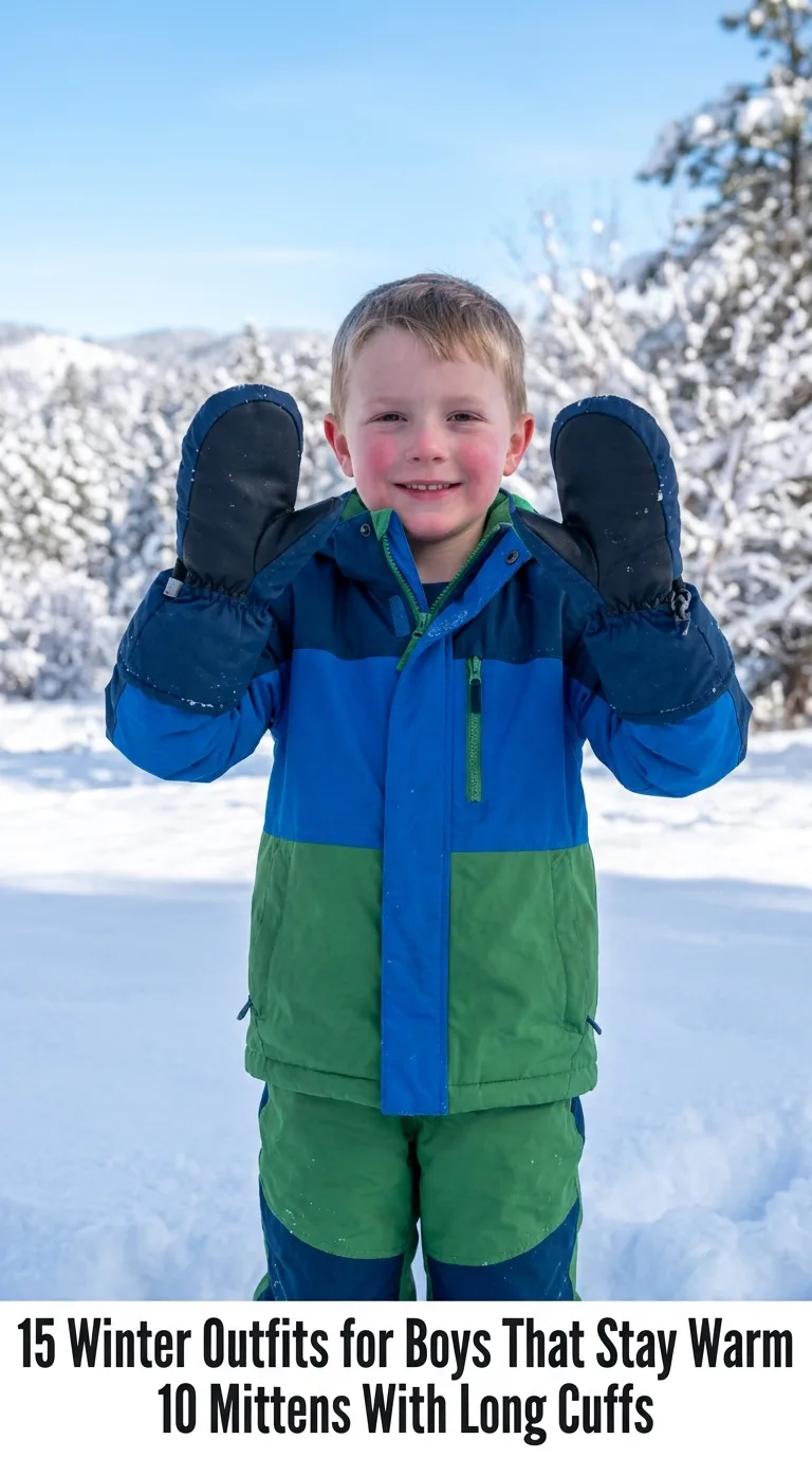 Boy playing in snow