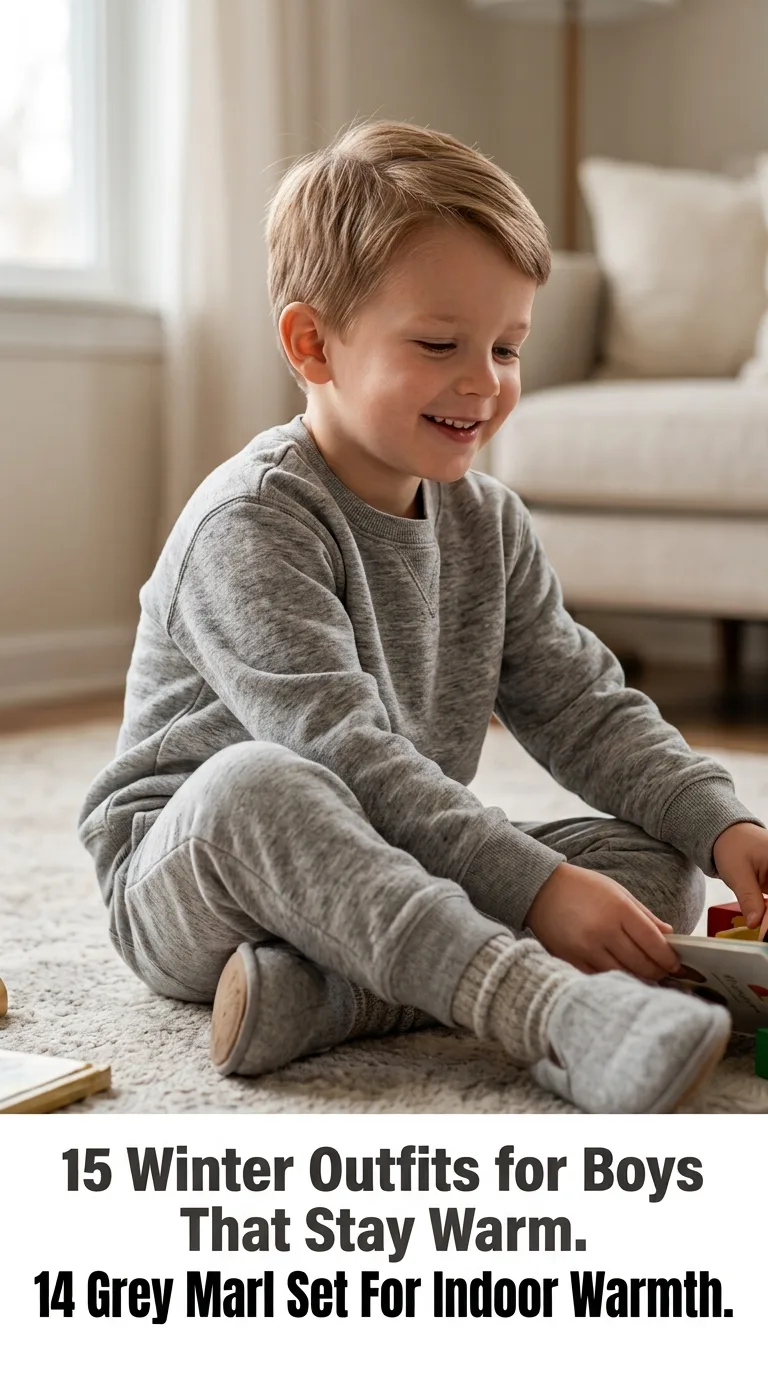 Boy relaxing in winter outfit