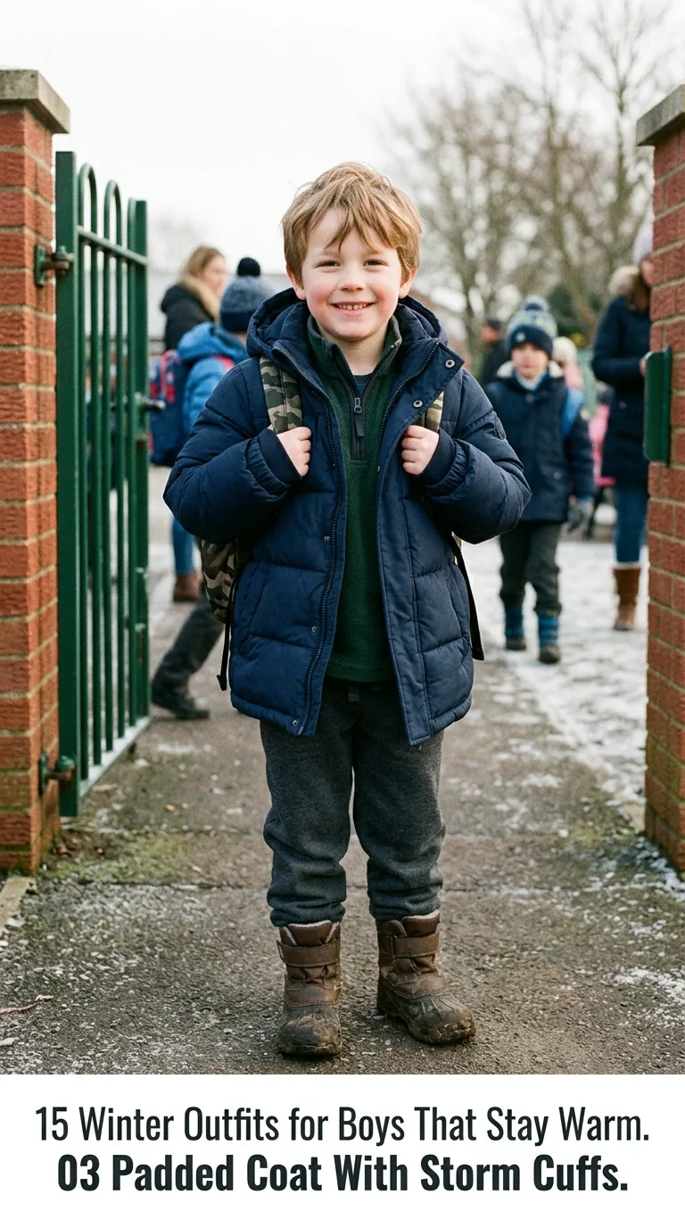 Boy wearing winter coat