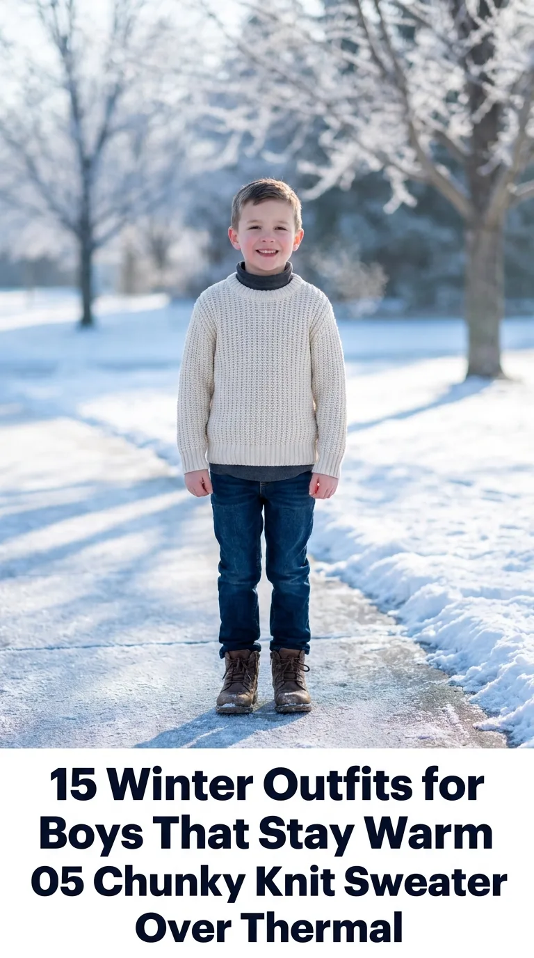 Boy wearing winter outfit