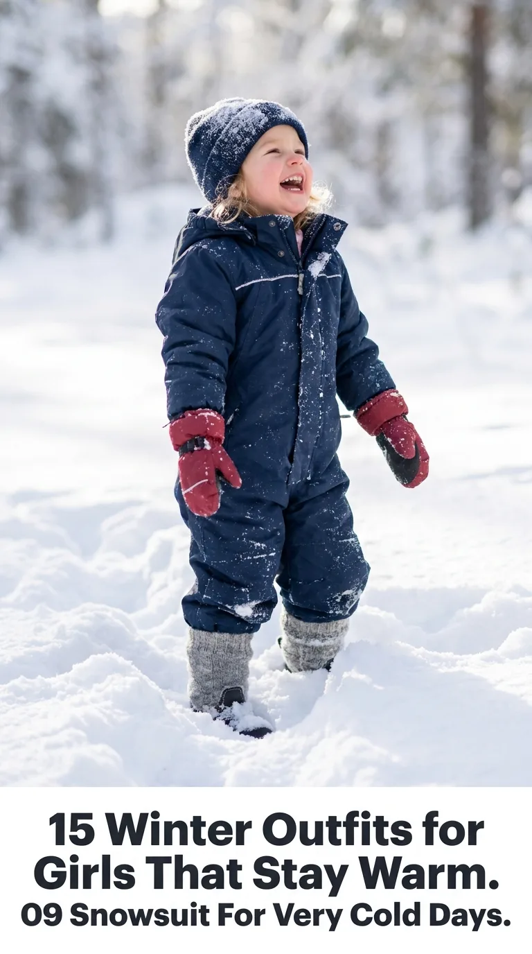 Toddler girl playing in snow