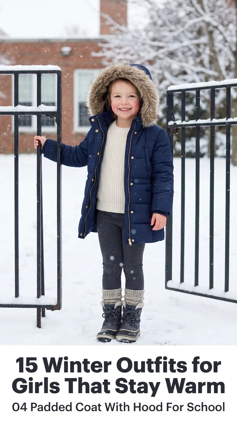 Girl wearing padded coat