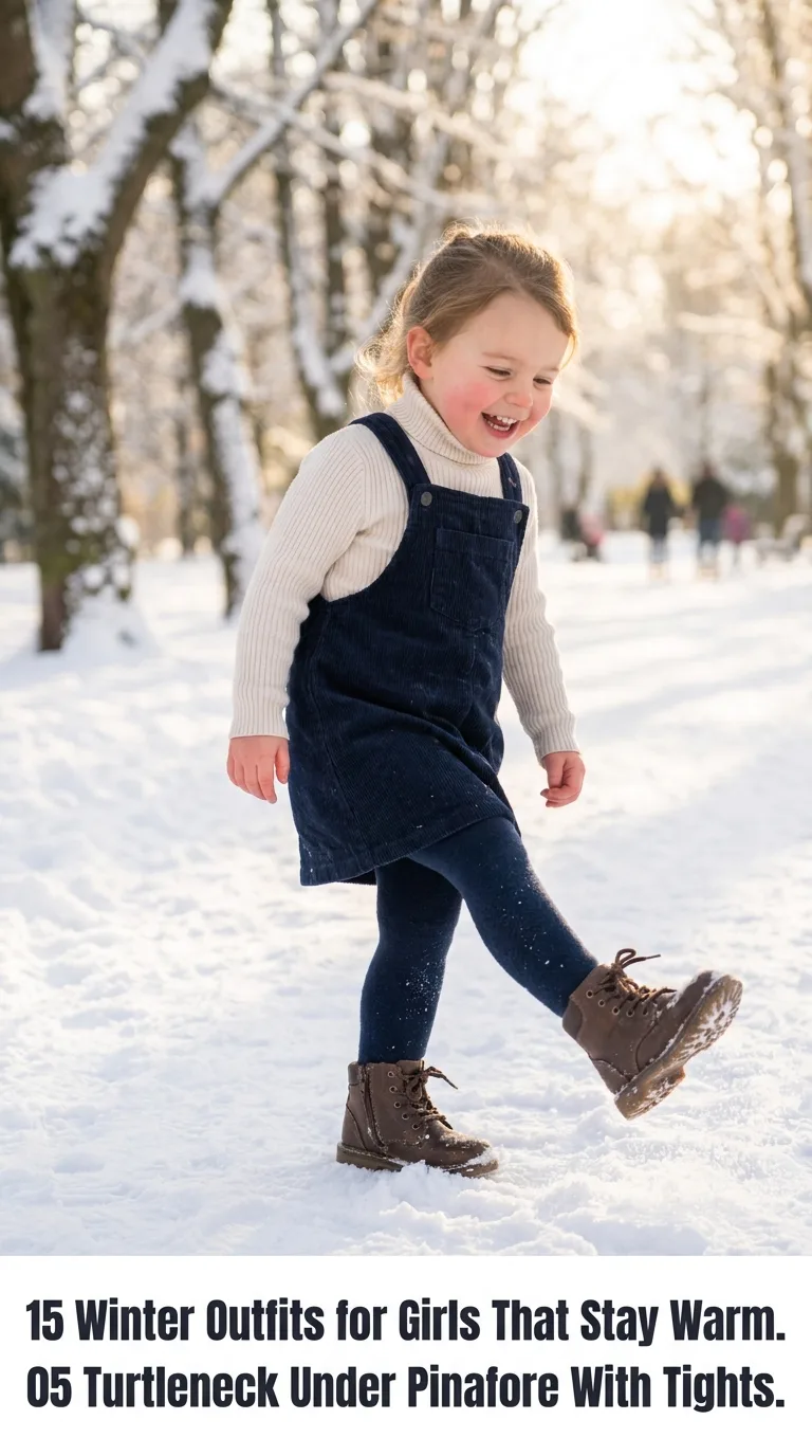 Toddler girl outdoors in snow