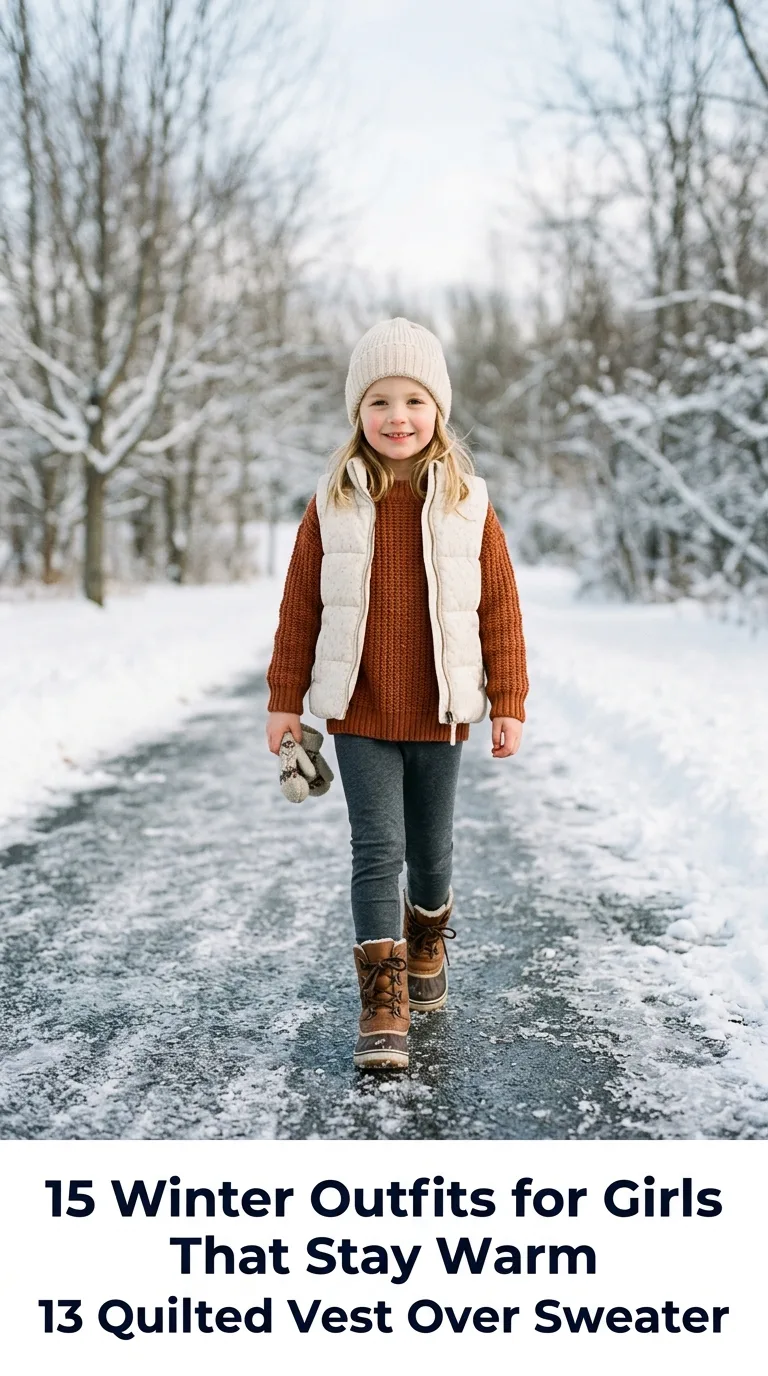 Child wearing winter outfit outd…