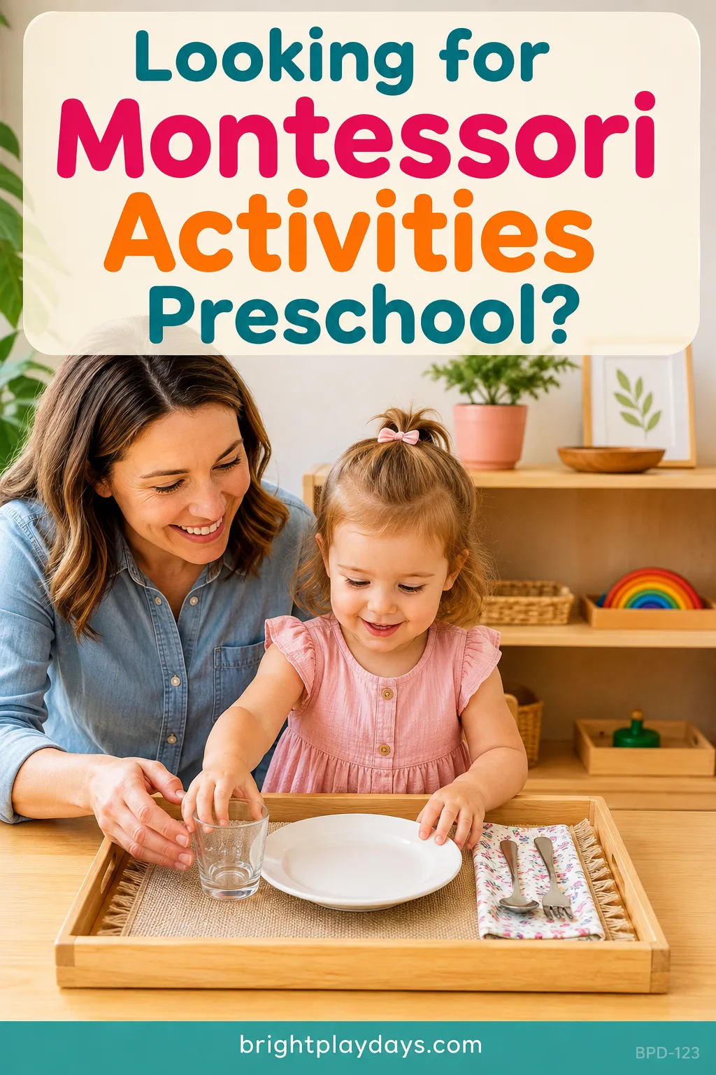 Child-led activity inspired by Montessori ideas