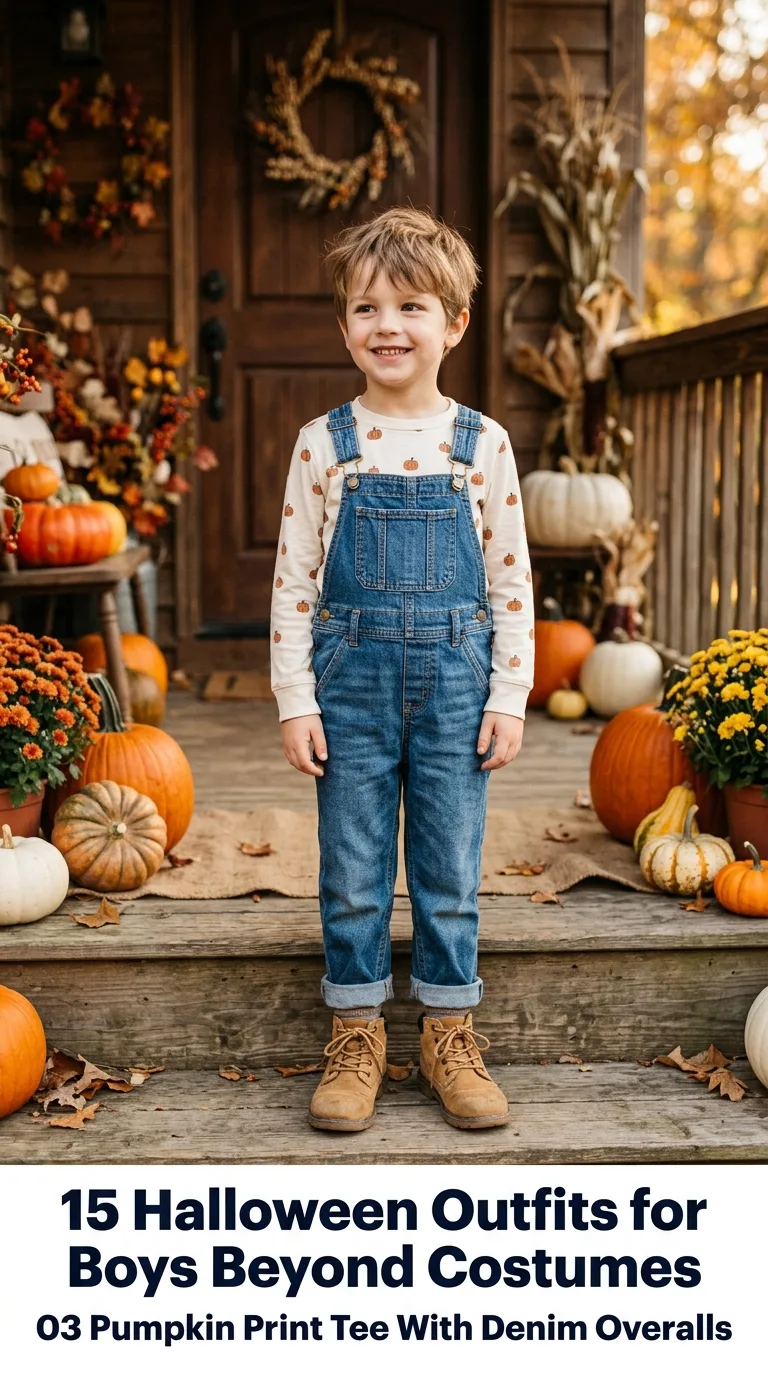 Boy wearing autumn outfit