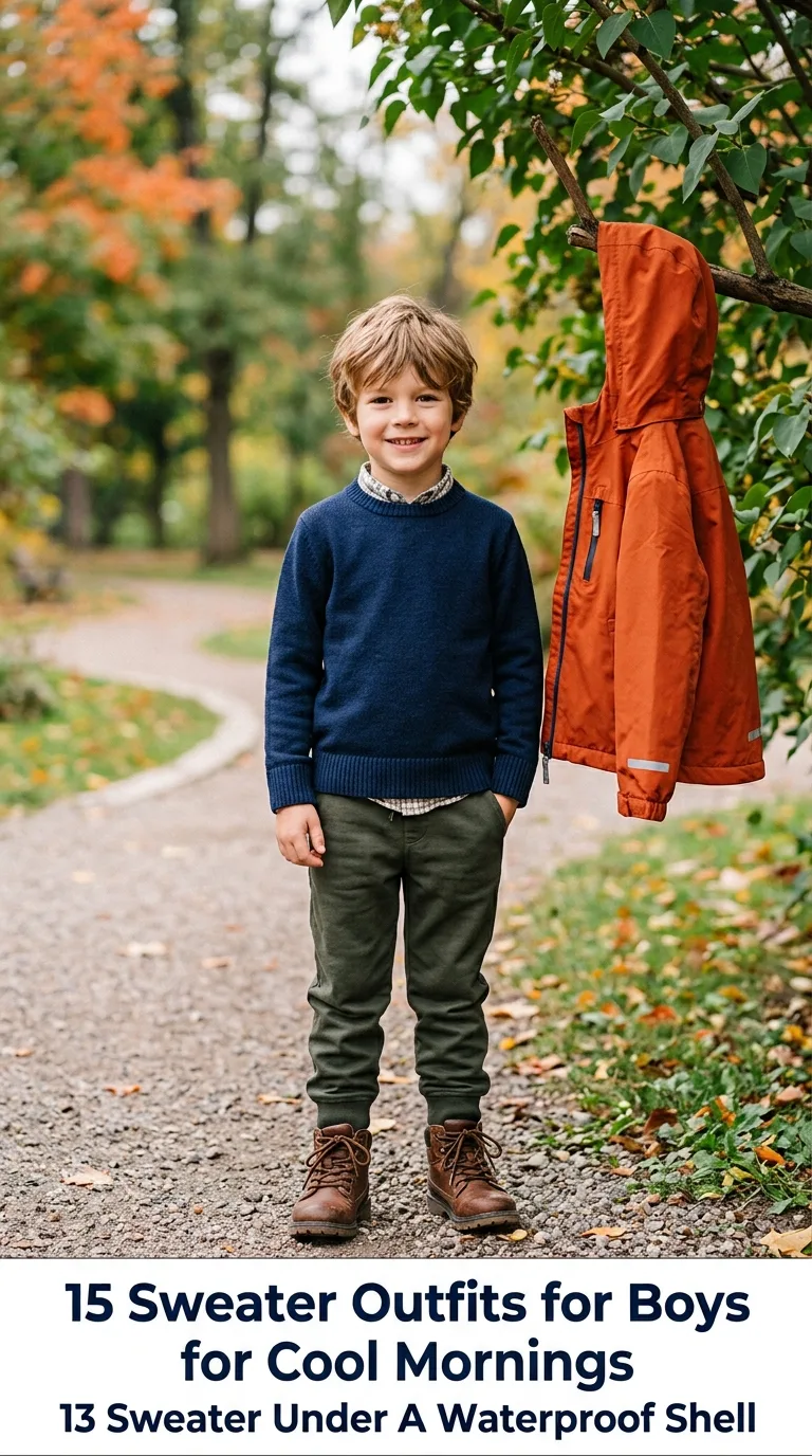 Boy wearing sweater and coat