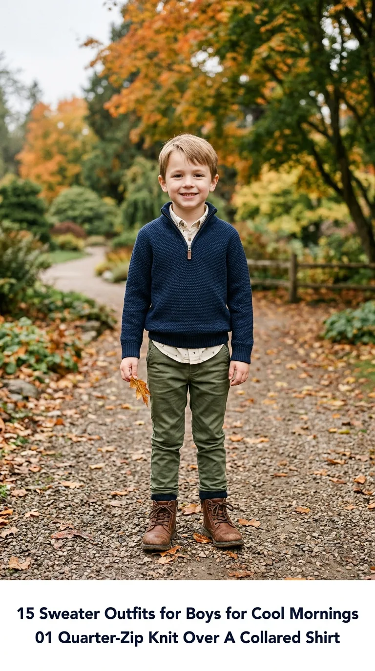 Boy wearing sweater outfit