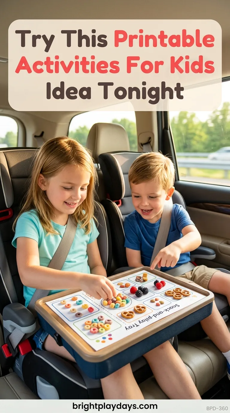 Travel activity for a road trip with children