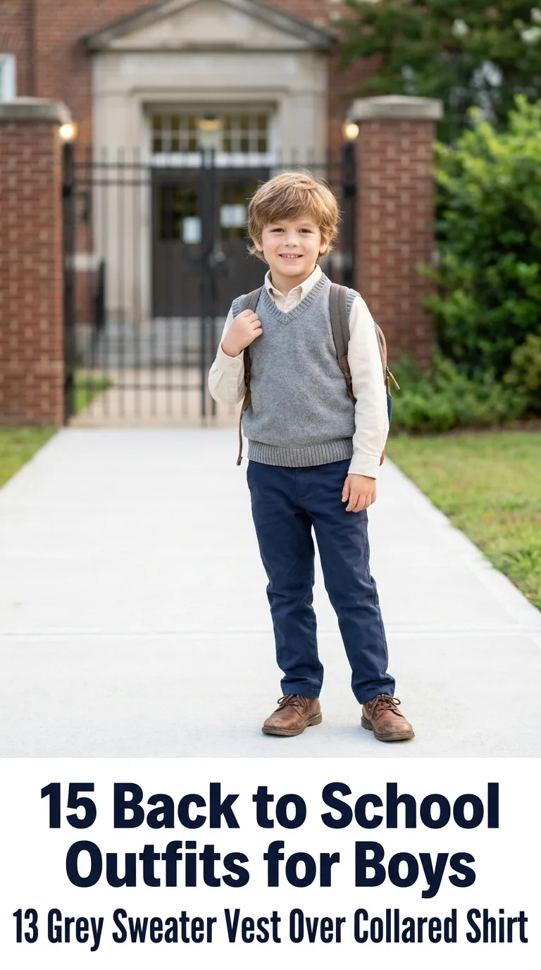 Boy wearing school outfit