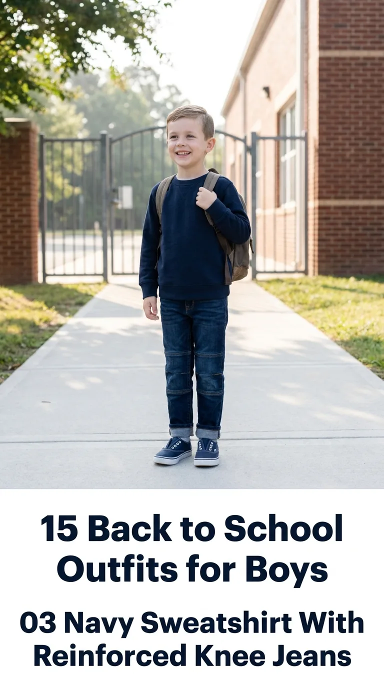 Boy wearing school outfit