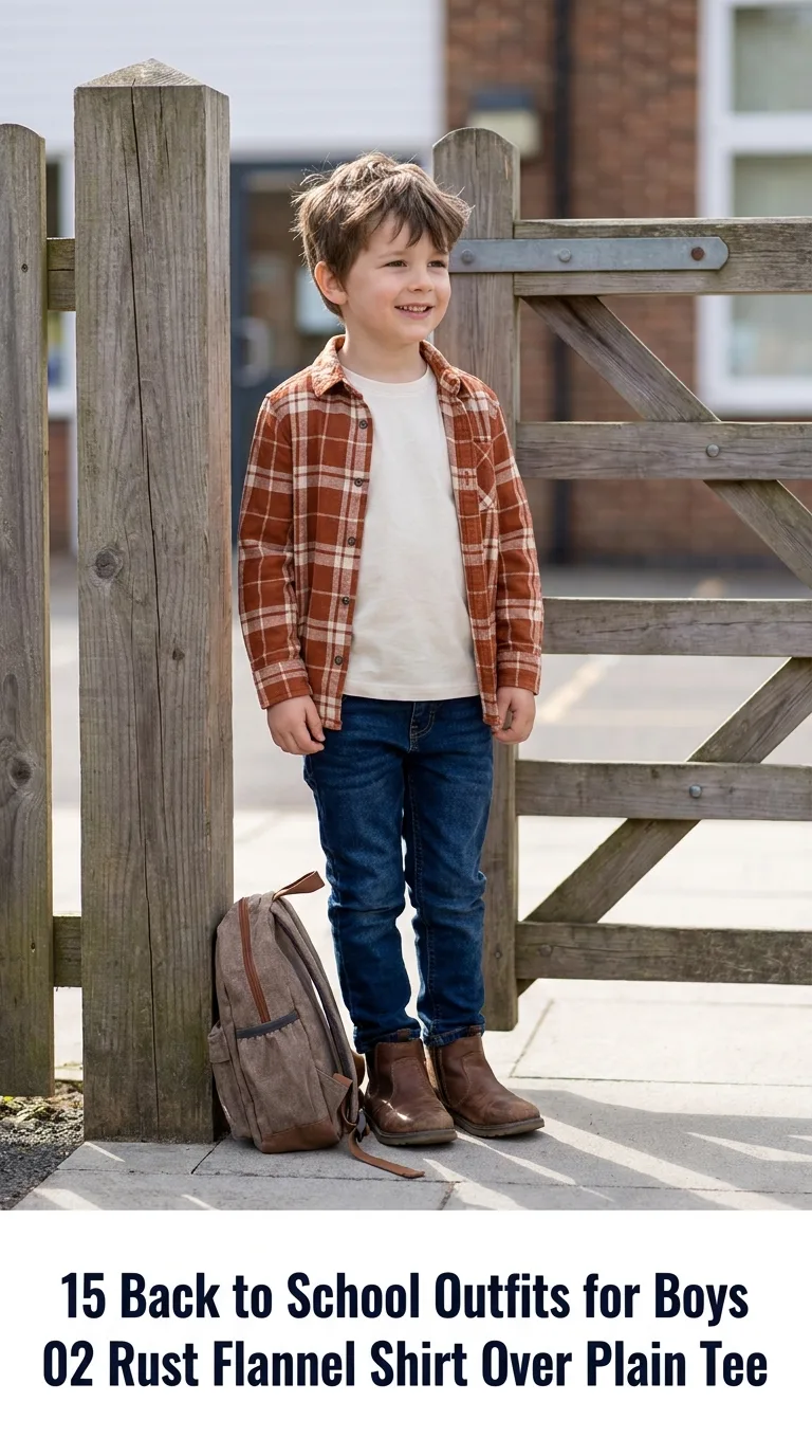Boy wearing school outfit