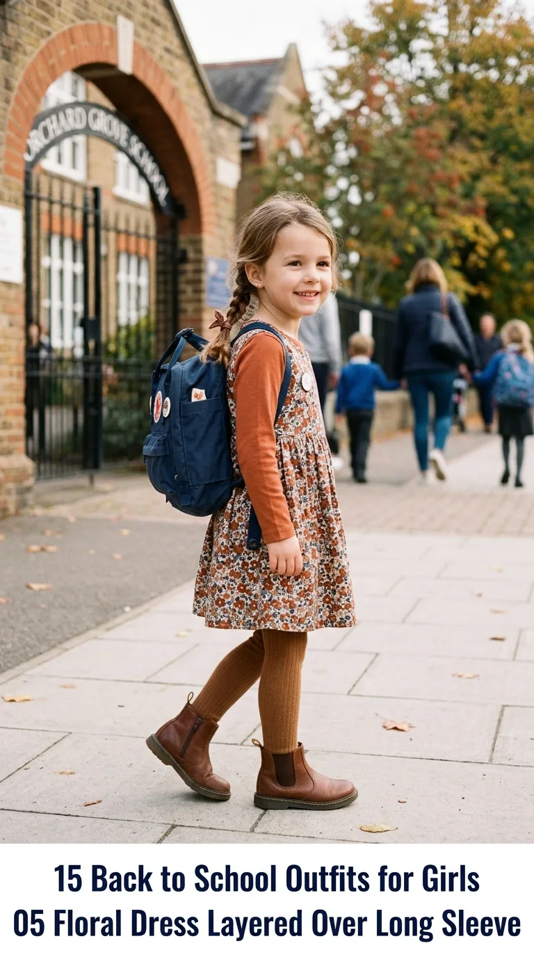 Girl wearing school outfit
