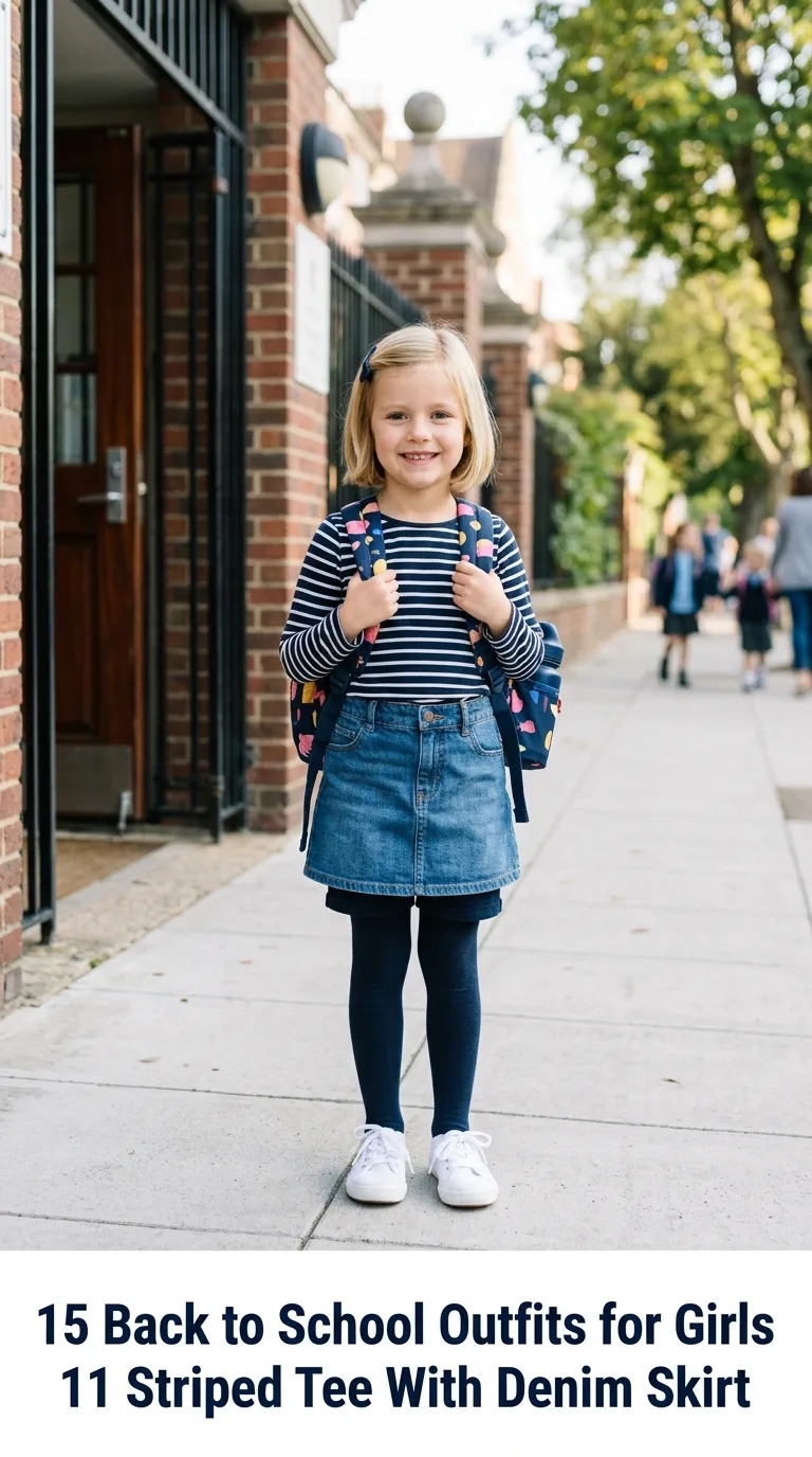 Girl standing in school outfit