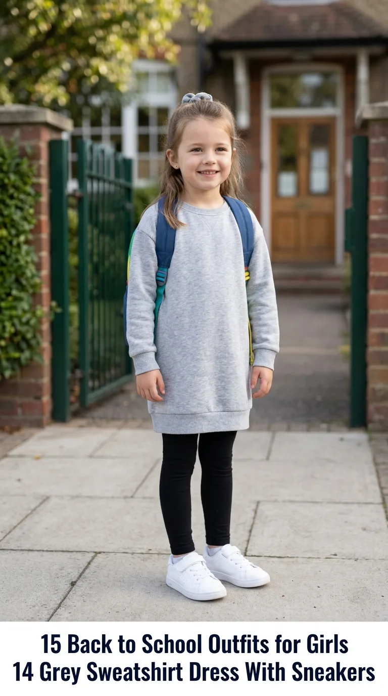 Girl wearing back to school outfit