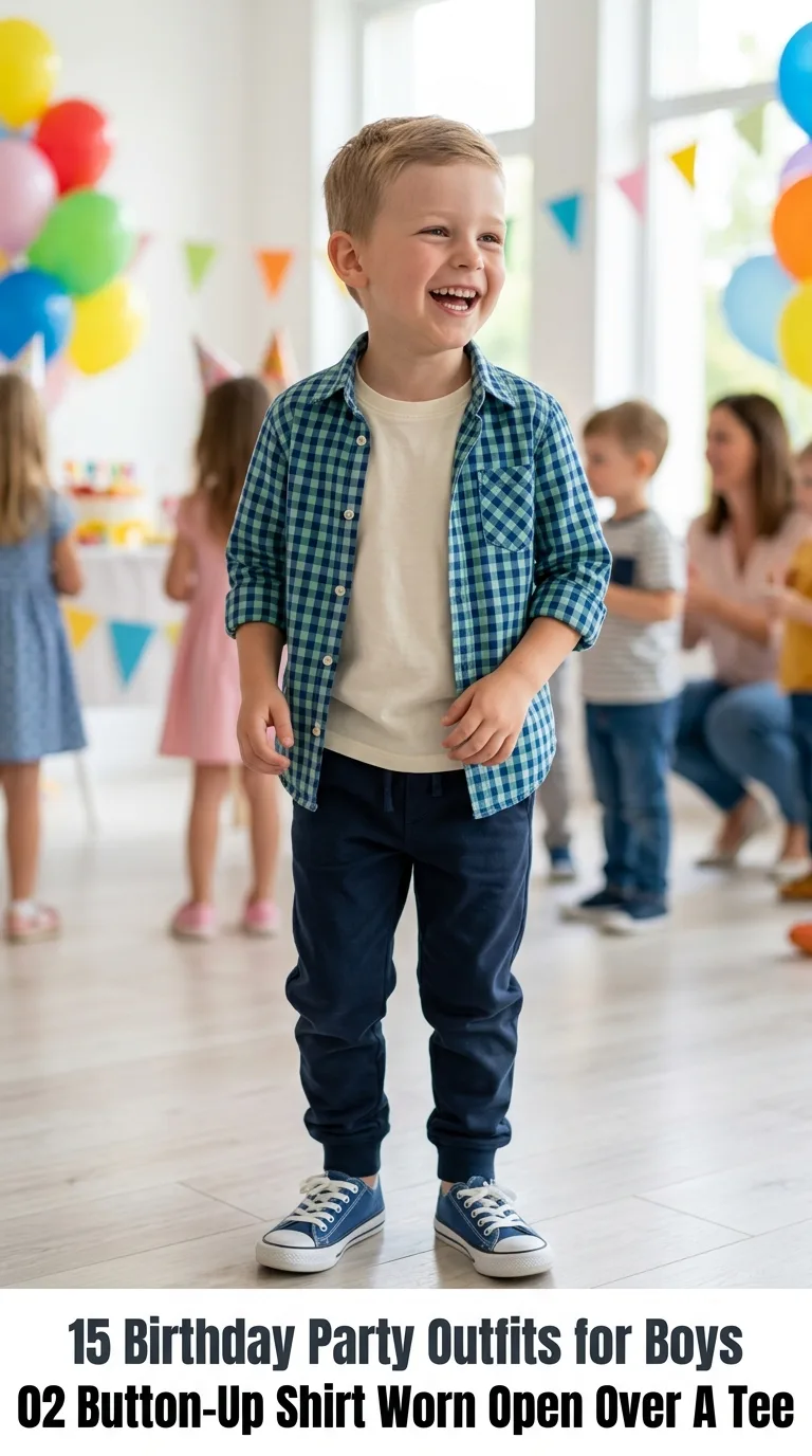 Boy smiling at birthday party