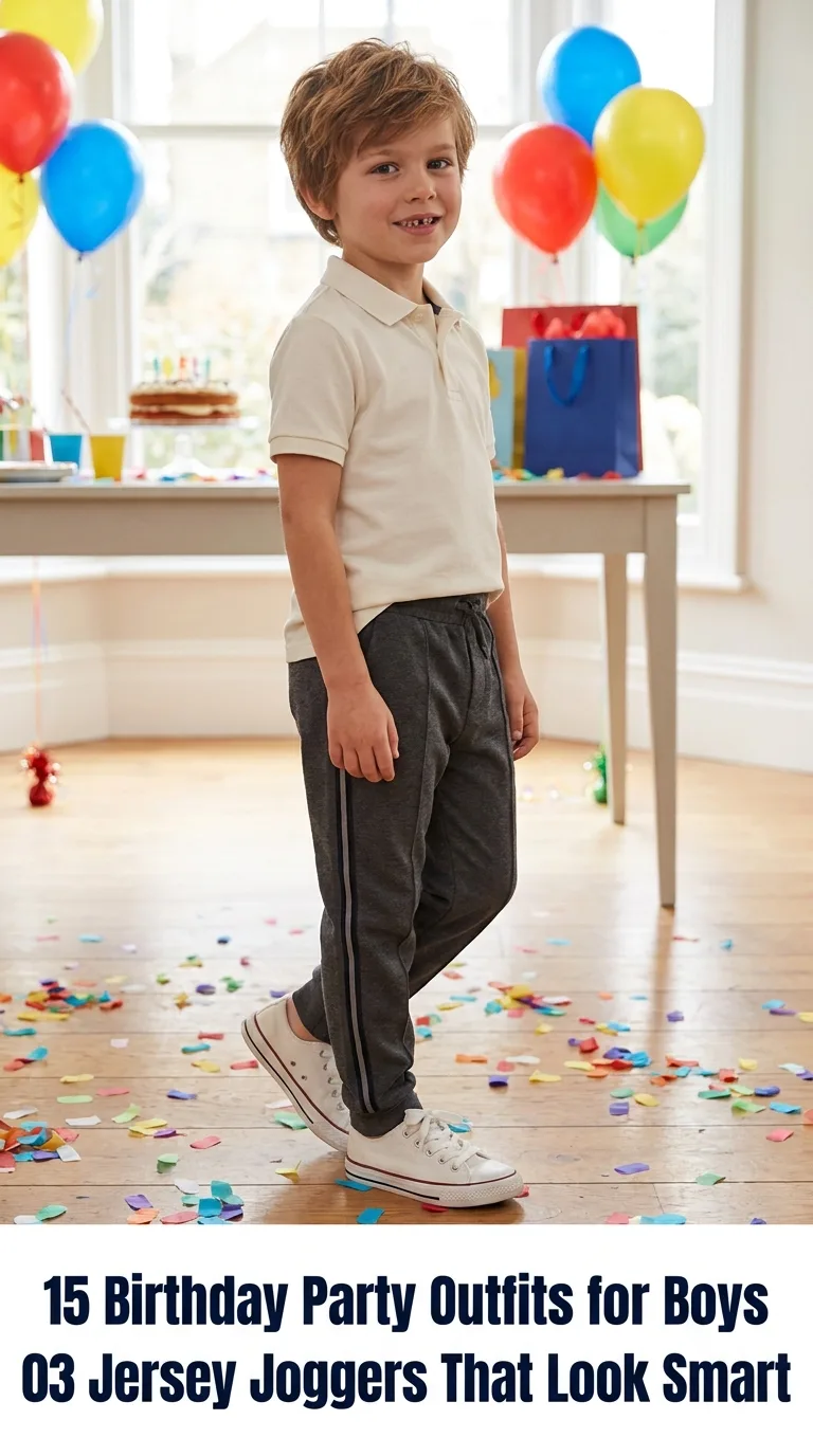 Boy wearing birthday party outfits