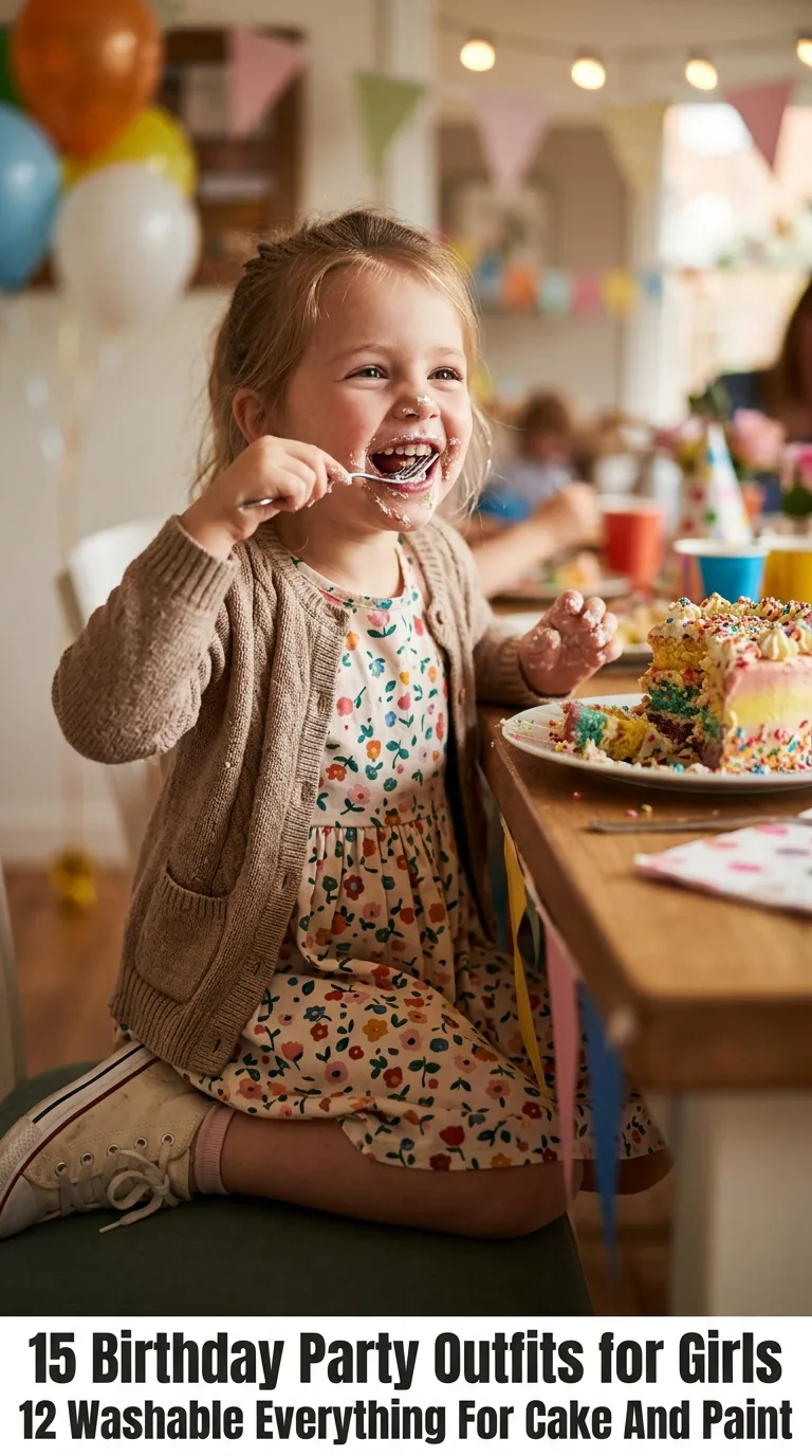 Girl eating birthday cake