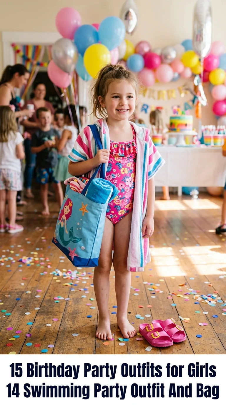 Girl standing at birthday party