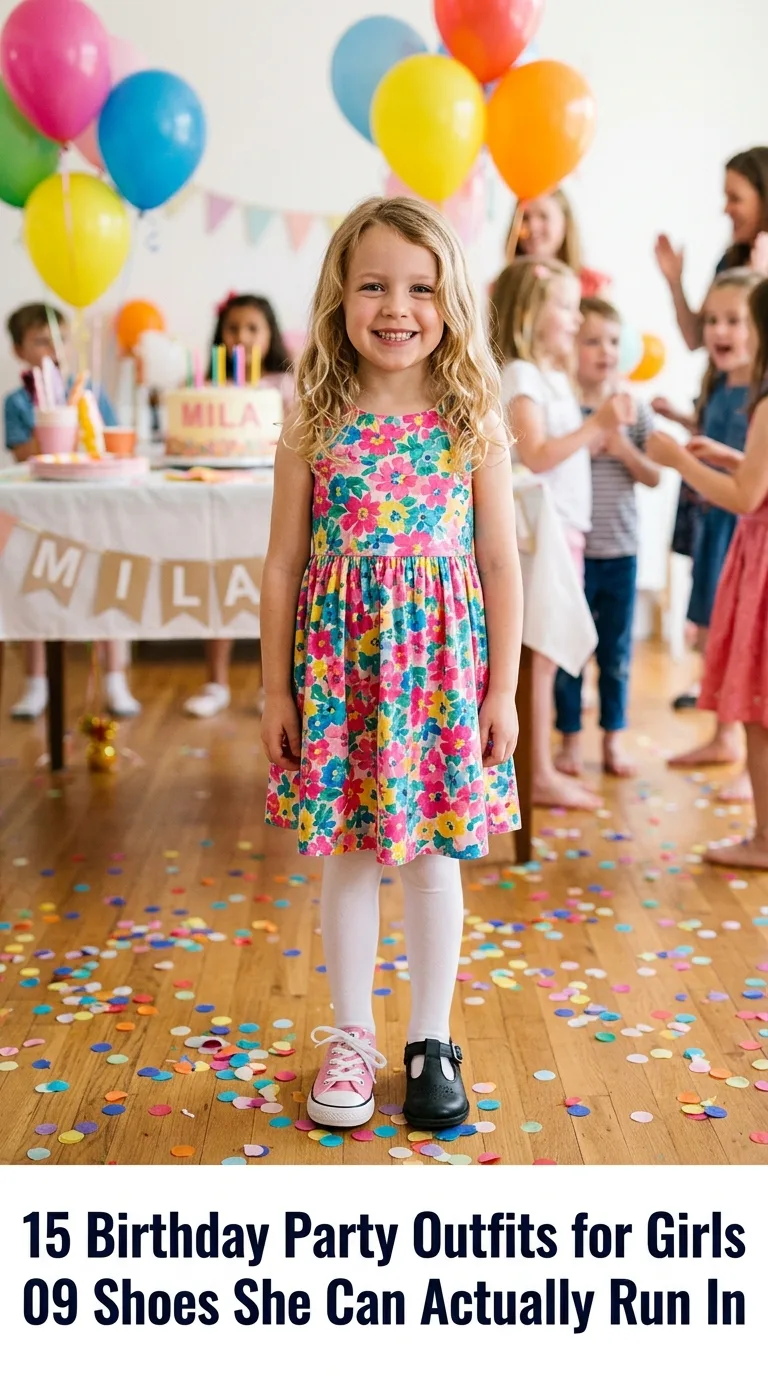 Girl standing with birthday outfit