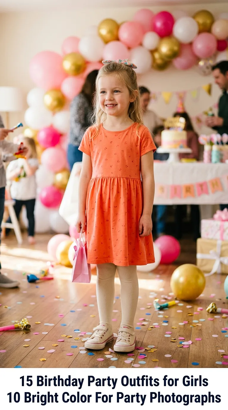 Girl standing at birthday party