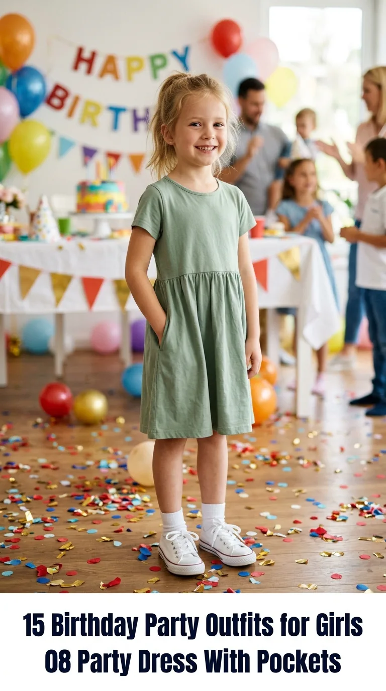 Girl wearing birthday party dress