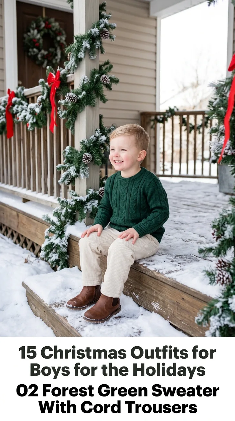 Boy wearing green sweater