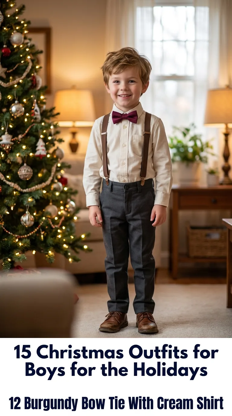 Boy wearing Christmas outfit