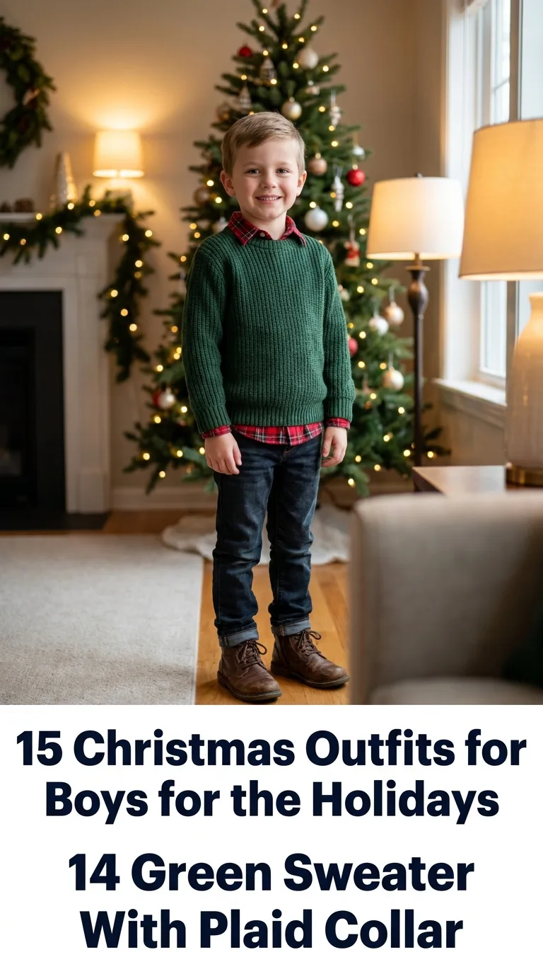 Boy wearing Christmas sweater