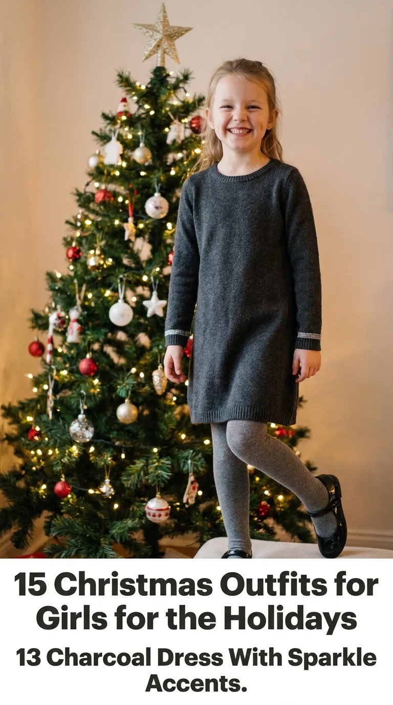 Girl smiling by Christmas tree
